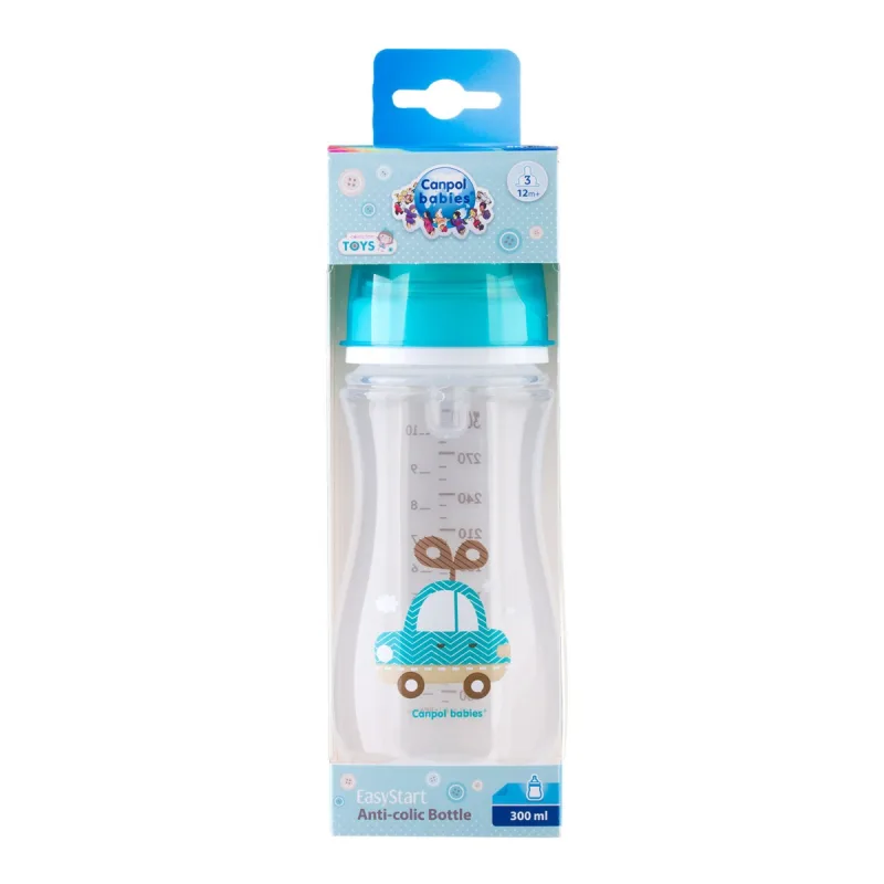 Biberon anticolici cu gat larg EasyStart Exotic Animals Albastru, 300ml, Canpol babies — preț și oferte