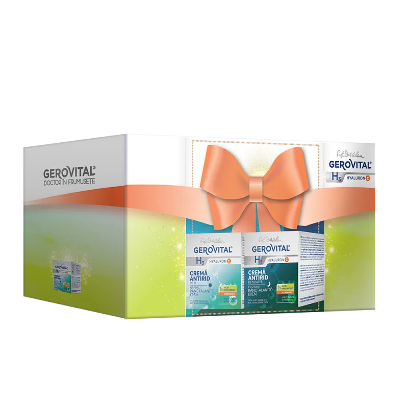 Pachet H3 Hyaluron C Crema de zi 50ml + Crema de noapte 50ml, Gerovital — preț și oferte