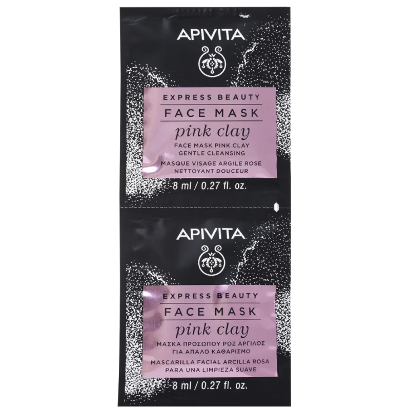 Apivita Express Masca cu Argila Roz, 2 x 8ml — preț și oferte