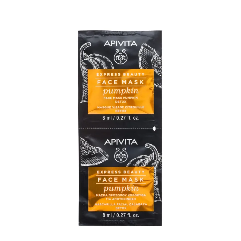 Apivita Express Beauty Masca de fata detoxifianta cu dovleac, 2 x 8ml — preț și oferte