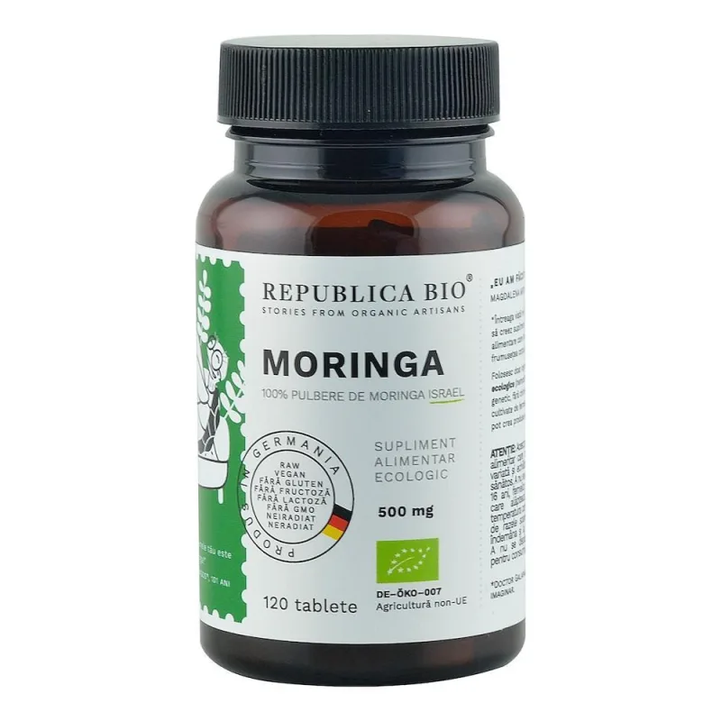 Moringa ecologica, 120 tablete, Republica Bio — preț și oferte