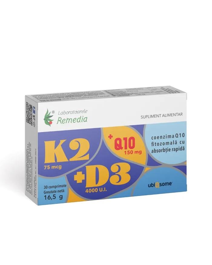 K2+D3+Q10 Ubiqsome, 30 comprimate, Laboratoarele Remedia — preț și oferte