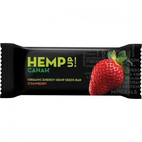 Baton din seminte de canepa cu capsuni ECO, 48g, Canah — preț și oferte