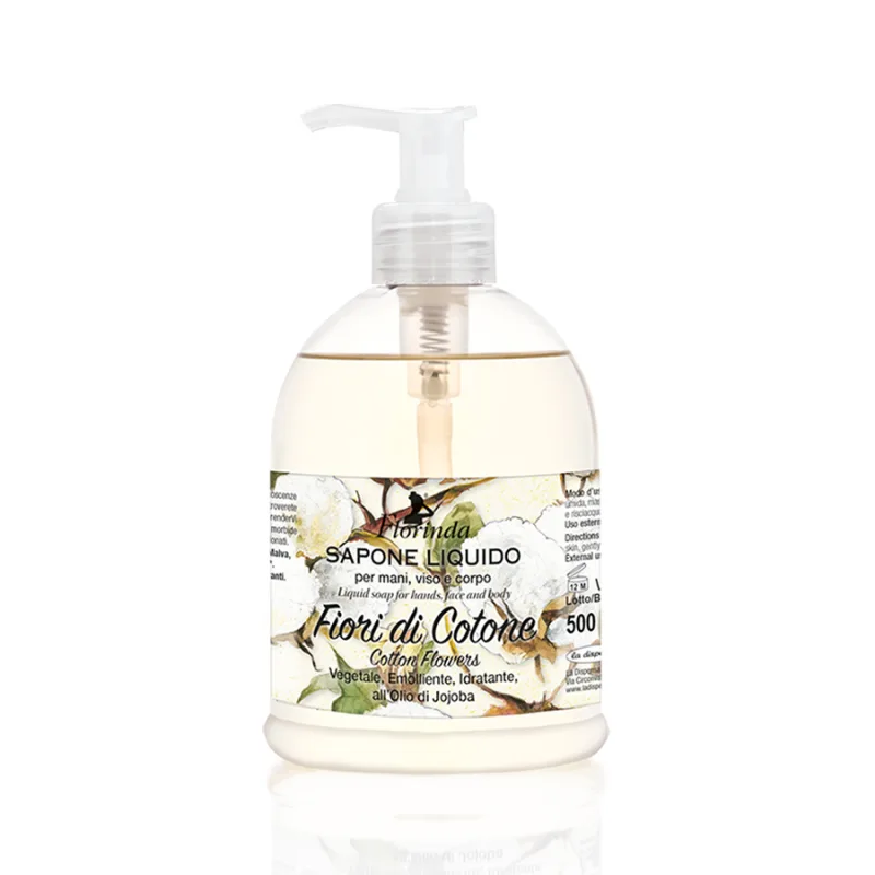 Sapun lichid vegetal hidratant cu flori de bumbac si ulei de jojoba, 500ml, Florinda — preț și oferte