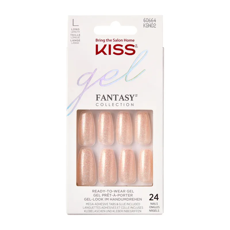 Unghii false Fantasy Glitter Rock Candy Long Coffin, 24 bucati, Kiss — preț și oferte