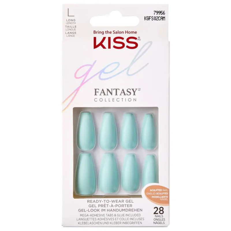 Unghii false Gel Fantasy Sculpted Back it Up Long Coffin, 28 bucati, Kiss — preț și oferte