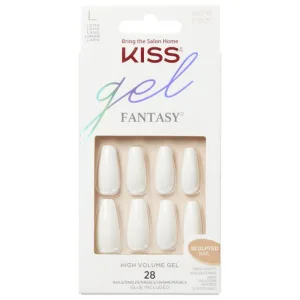 Unghii false Gel Fantasy Sculpted True Color Long Coffin, 28 bucati, Kiss