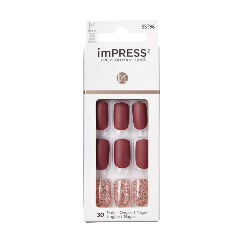 Unghii false imPress Hero Medium Squoval, 30 bucati, Kiss — preț și oferte