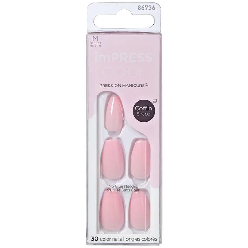 Unghii false Impress Pink Dream, 30 bucati, Kiss — preț și oferte