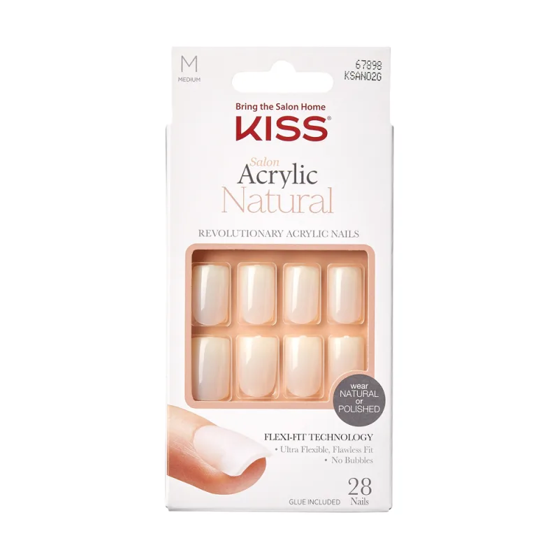 Unghii false Salon Acrylic Euphoria Medium Square, 28 bucati, Kiss — preț și oferte