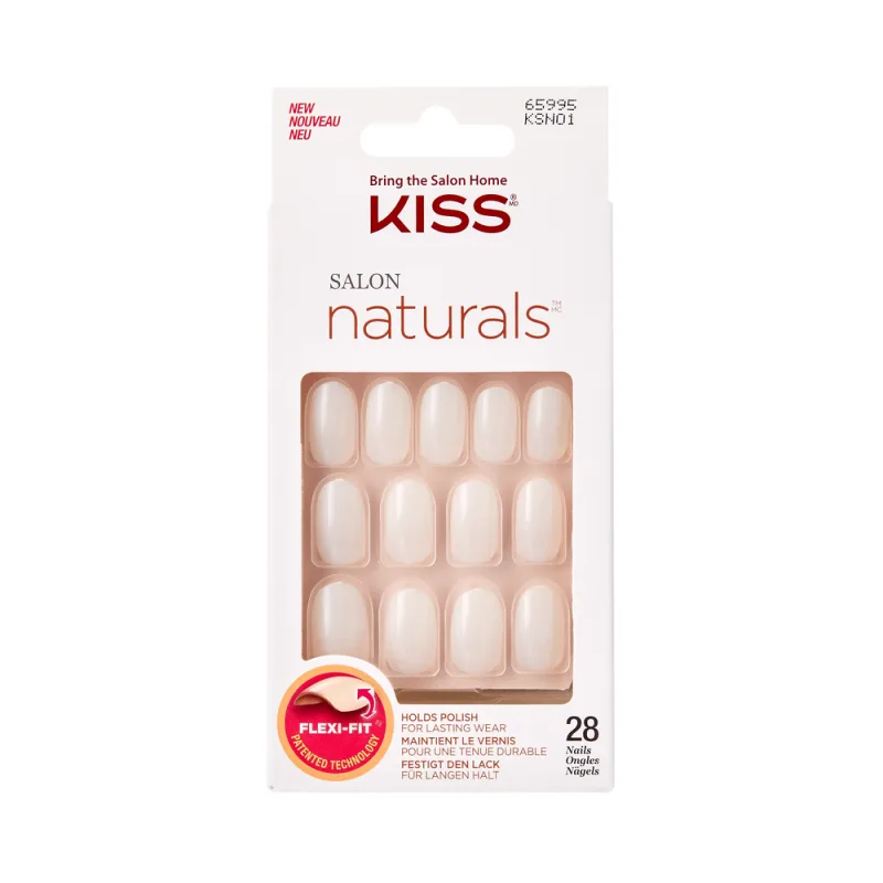 Unghii false Salon Natural Break Even Medium Oval, 28 bucati, Kiss — preț și oferte
