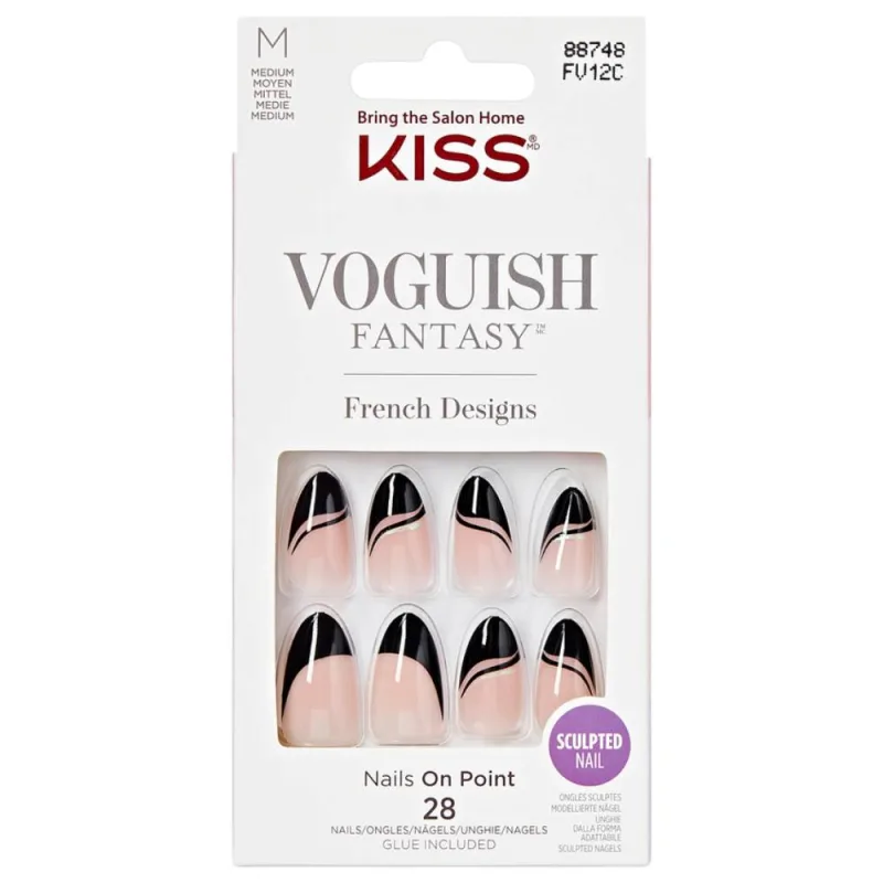 Unghii false Voguish Fantasy Medium Almond, 28 bucati, Kiss — preț și oferte