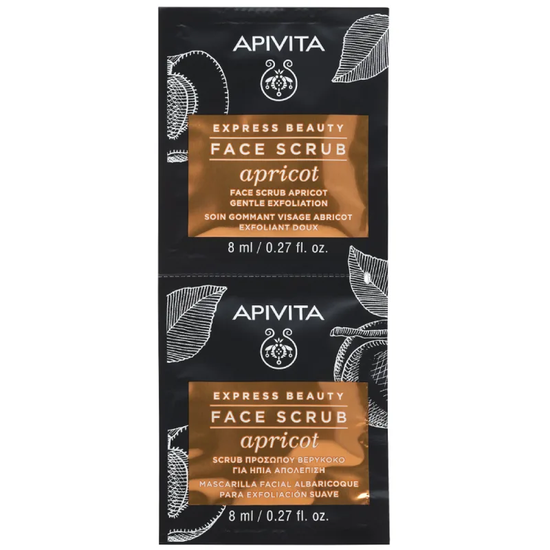 Apivita Express Beauty Masca faciala exfolianta din extract de caisa, 2x8ml — preț și oferte