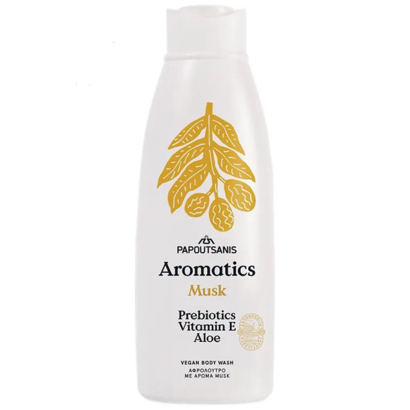 Gel de dus 100% vegan cu prebiotice si vitamina E Musk, 650ml, Aromatics — preț și oferte