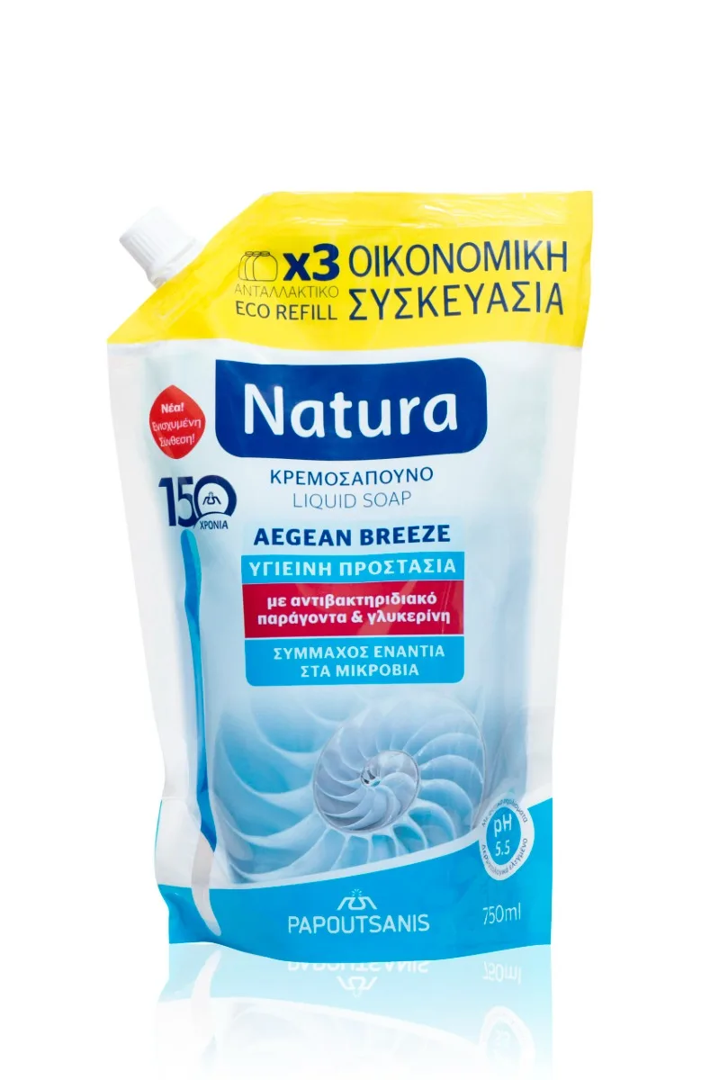 Sapun lichid Aegean Breeze refill, 750ml, Natura — preț și oferte