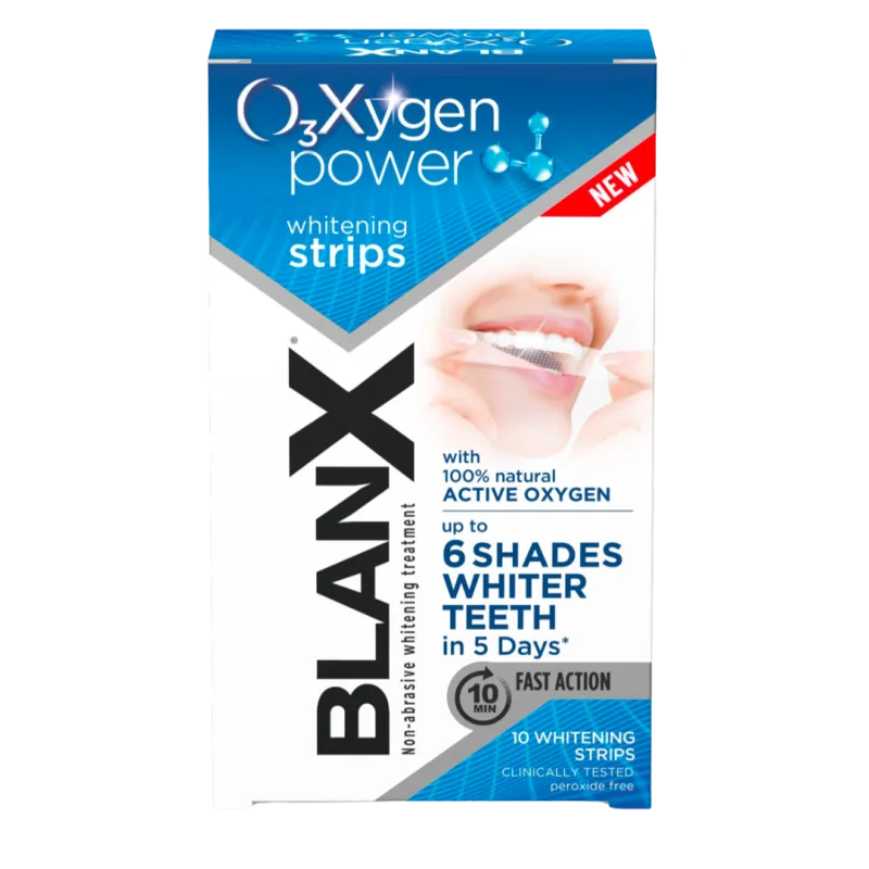 Benzi pentru albirea dintilor cu oxigen activ O3X, 5 x 2 bucati, BlanX — preț și oferte