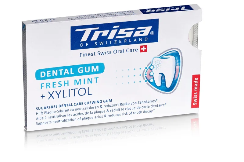 Guma dentara profesionala cu xylitol Dental Gum, 12 bucati, Trisa — preț și oferte