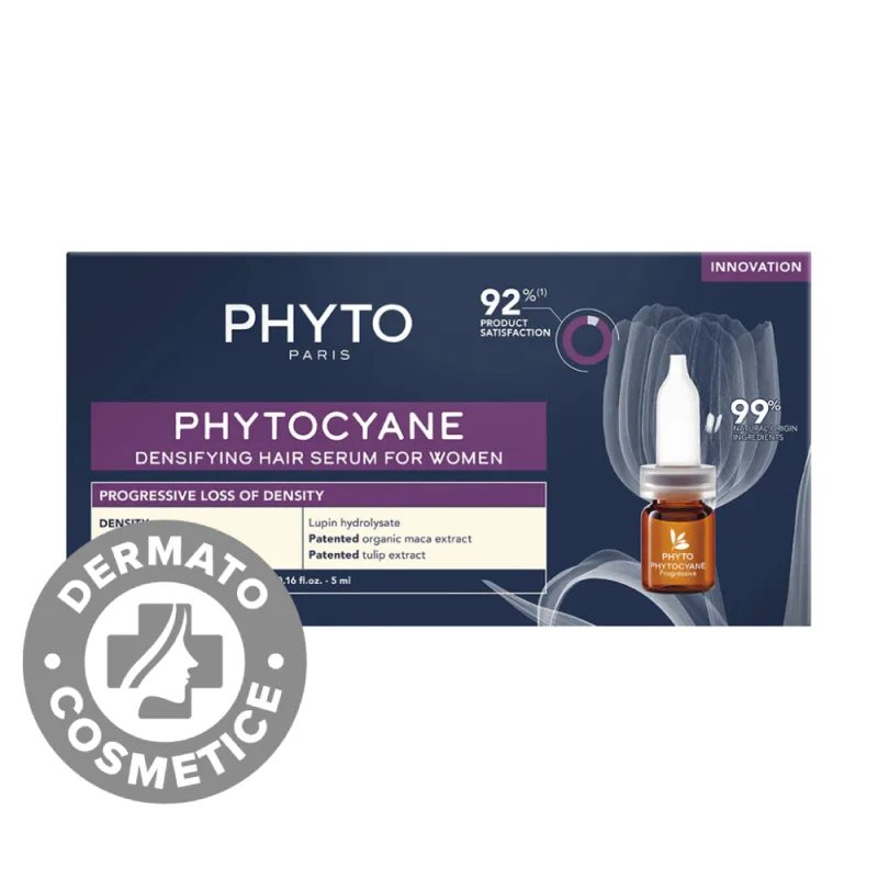 Tratament pentru caderea progresiva a parului Phytocyane, 12 fiole x 5ml, Phyto — preț și oferte