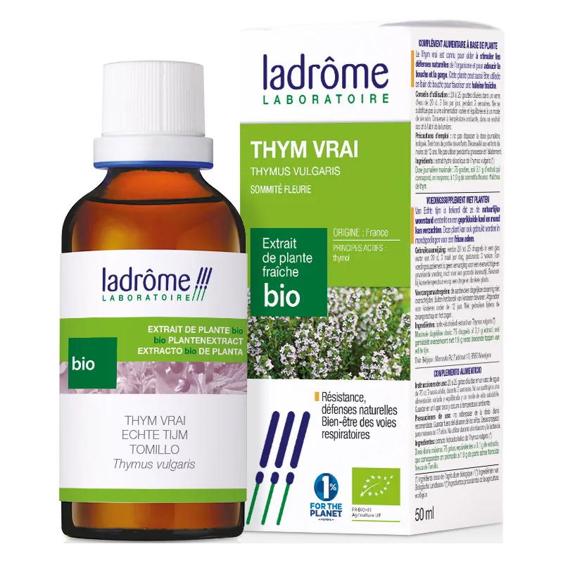 Tinctura Eco de cimbru Thymus Vulgaris, 50ml, Ladrome — preț și oferte