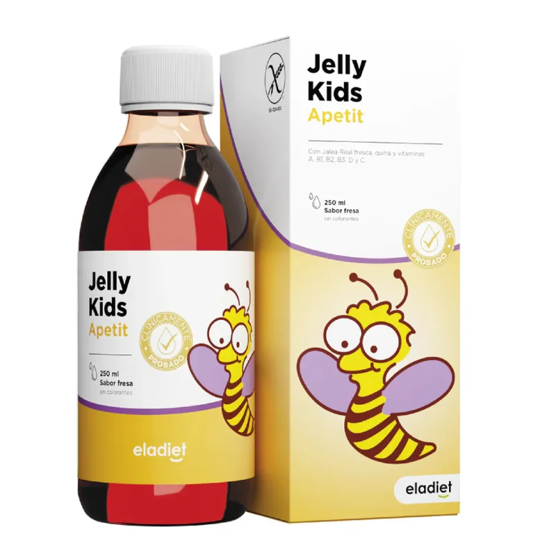 Sirop apetit cu laptisor de matca, vitamine si cinchona Jelly Kids, 250ml, Eladiet — preț și oferte