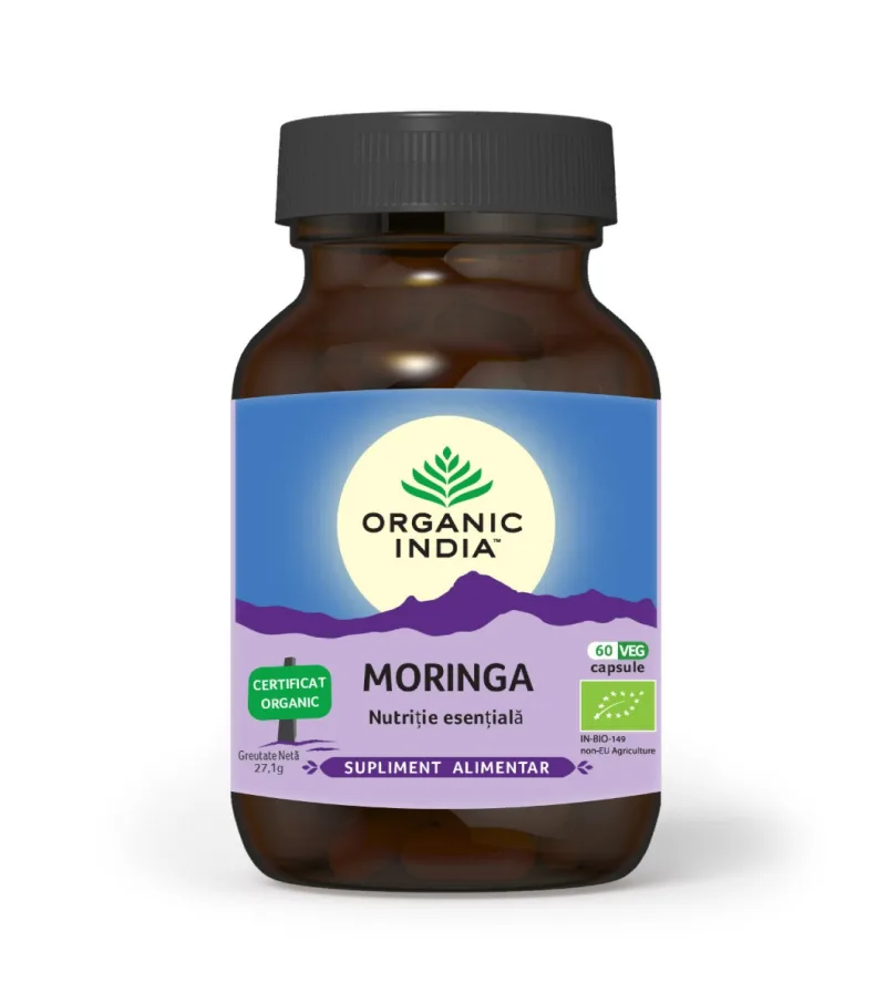 Nutritie esentiala Moringa, 60 capsule, Organic India — preț și oferte