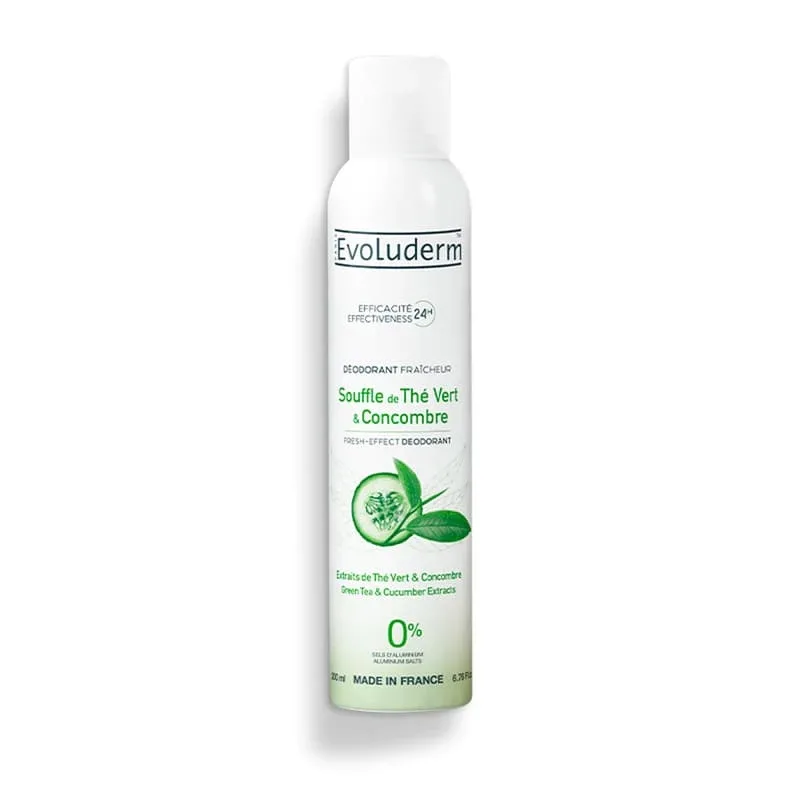 Deodorant 24h Fraîcheur Souffle de Thé Vert & Concombre, 200ml, Evoluderm — preț și oferte