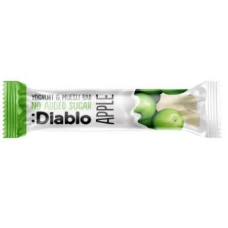 Baton fara zahar de cereale si mere cu invelis de iaurt, 30g, Diablo — preț și oferte