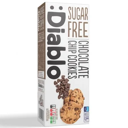Biscuiti fara zahar cu bucatele de ciocolata, 130g, Diablo — preț și oferte