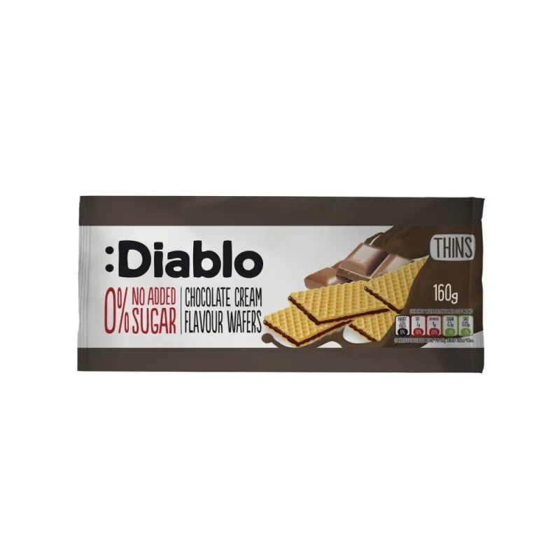 Napolitane fara zahar cu umplutura de ciocolata, 150g, Diablo — preț și oferte