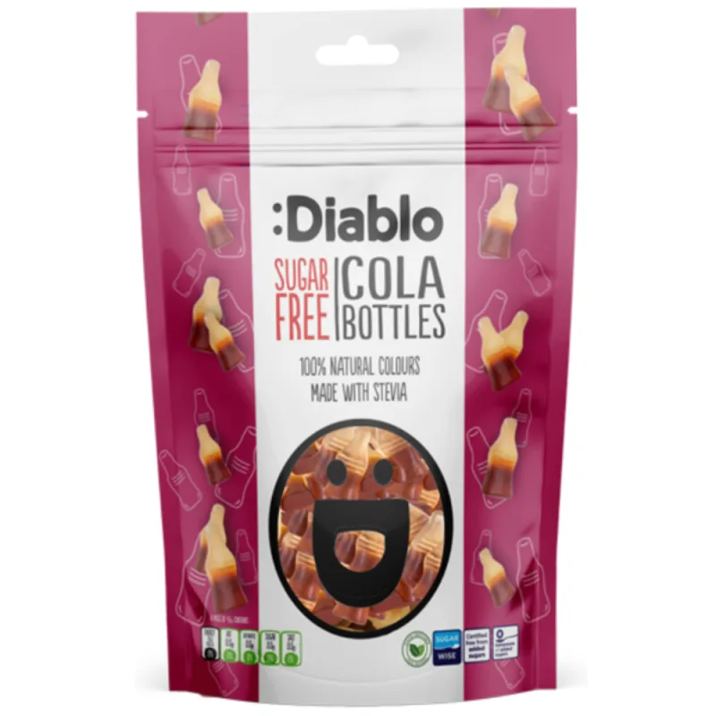 Jeleuri cu aroma de cola fara zahar, 75g, Diablo — preț și oferte