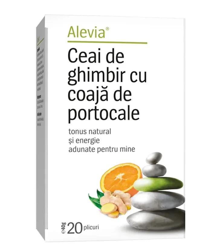 Ceai cu ghimbir si portocale, 20 plicuri, Alevia — preț și oferte