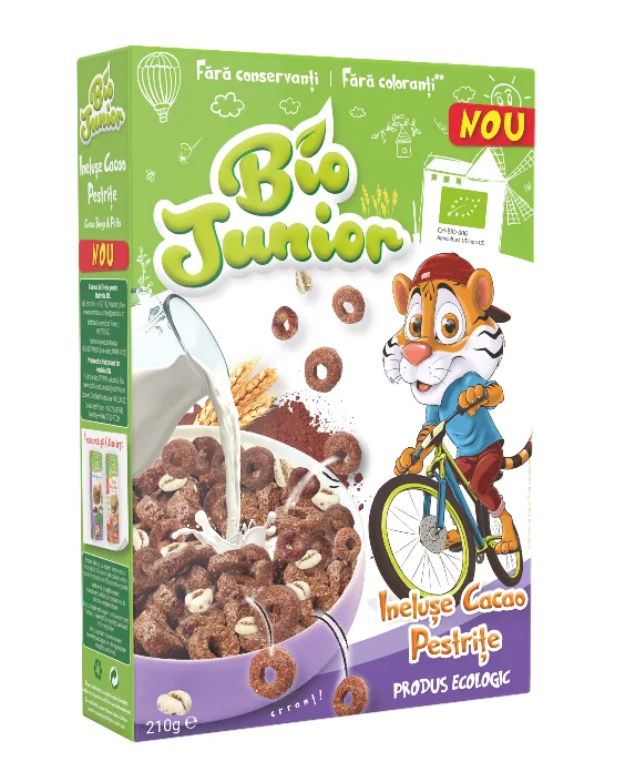 Cereale ineluse cu cacao pestrite Bio, 210g, Bio Junior — preț și oferte