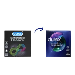 Prezervative Extended Pleasure, 3 bucati, Durex