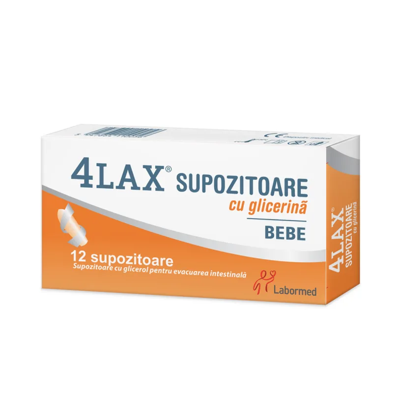 Supozitoare cu glicerina pentru bebe de la 2 ani 4Lax, 12 supozitoare, Labormed — preț și oferte