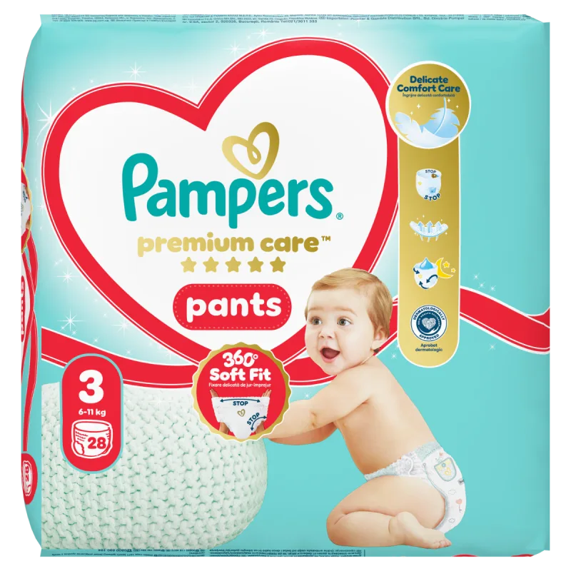 Scutece Pants Premium Care Nr.3 6-11kg, 28 bucati, Pampers — preț și oferte