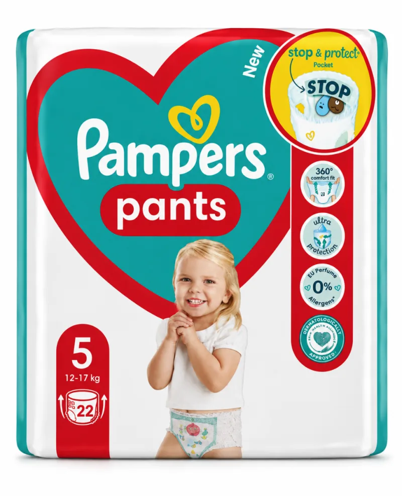 Scutece Active Baby Pants 12-17 kg, Marimea 5, 22 bucati, Pampers — preț și oferte