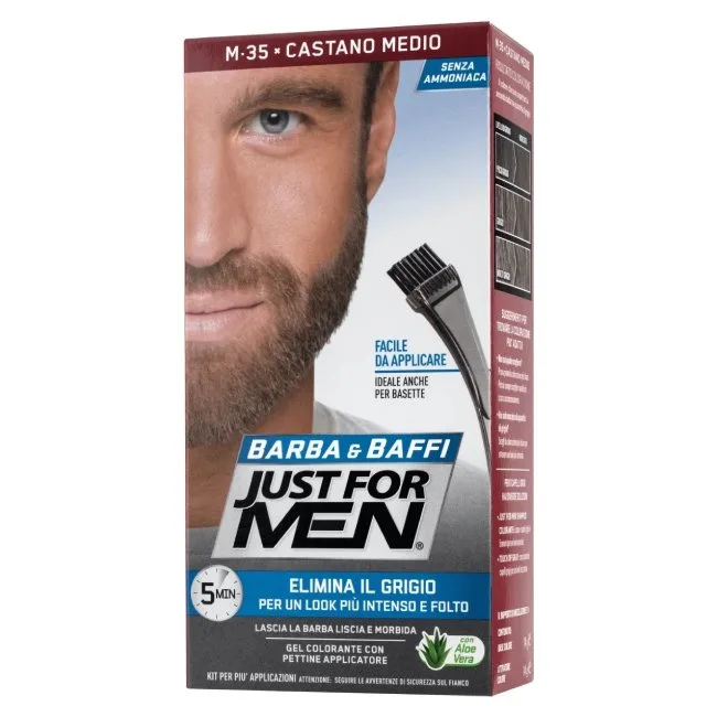 Vopsea pentru barba si mustata Castaniu Mediu M35, 28g, Just For Men — preț și oferte