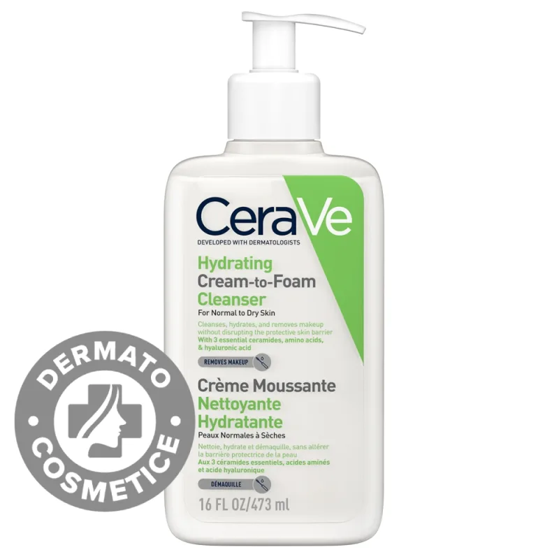 Crema de curatare spumanta si hidratanta pentru ten normal-uscat, 473ml, CeraVe — preț și oferte