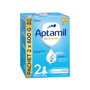 Lapte de continuare pentru 6-12 luni NUTRI-BIOTIK 2, 1200g, Aptamil
