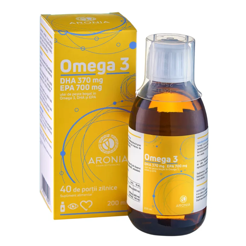 Ulei de peste cu Omega 3, 200ml, Aronia Charlottenburg — preț și oferte