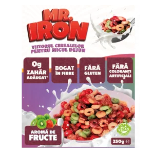 Cereale din ovaz fara zahar si fara gluten Fructe inghetate, 250g, Mr. Iron