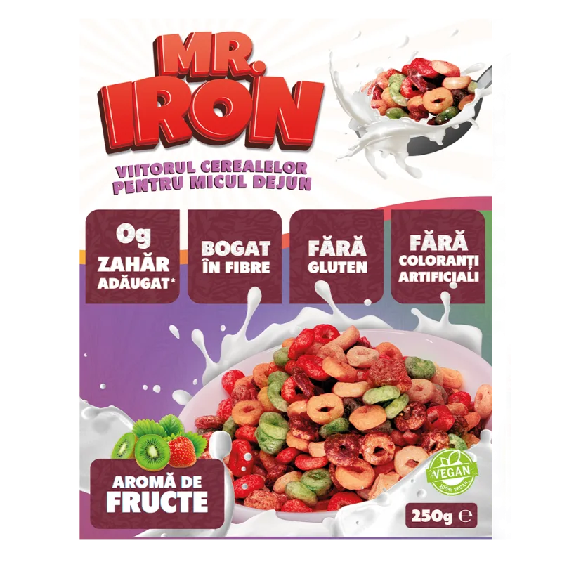 Cereale din ovaz fara zahar si fara gluten Fructe inghetate, 250g, Mr. Iron — preț și oferte