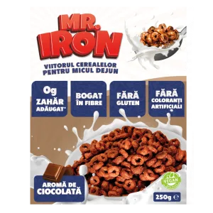 Cereale din ovaz fara zahar si fara gluten Ciocolata inghetata, 250g, Mr. Iron