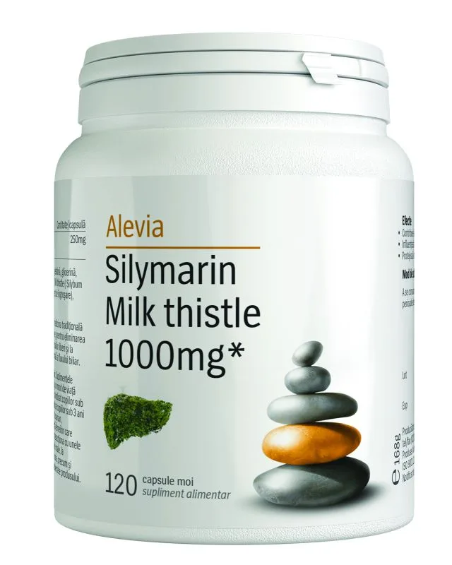 Silymarin Milk thistle 1000mg, 120 comprimate, Alevia — preț și oferte
