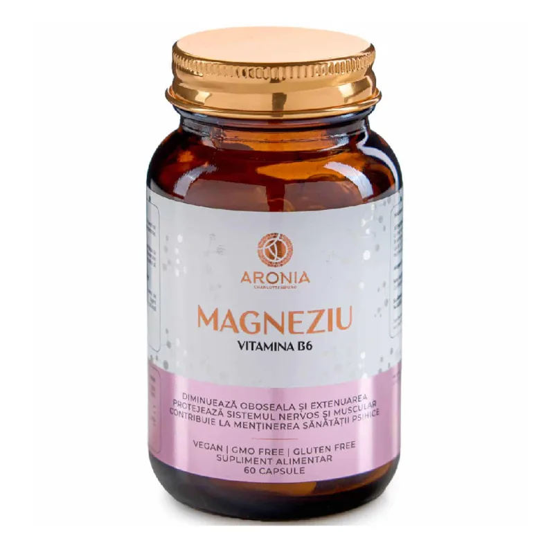 Magneziu 375mg cu Vitamina B6, 60 capsule, Aronia Charlottenburg — preț și oferte