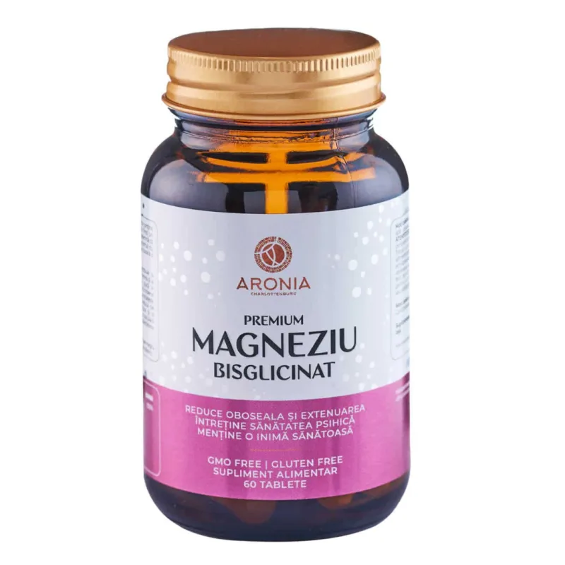 Premium Magneziu Bisglicinat, 60 tablete, Aronia Charlottenburg — preț și oferte