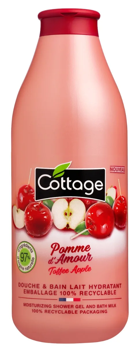 Gel de dus si lapte de baie Pomme D`Amour, 750ml, Cottage — preț și oferte