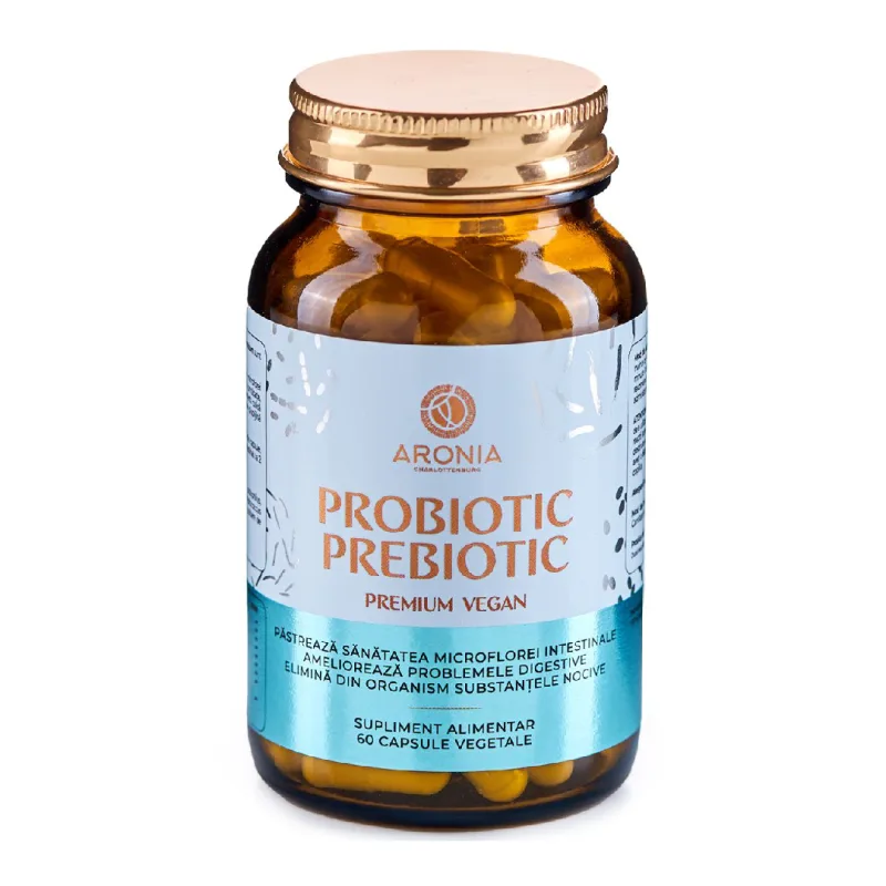 Probiotic Prebiotic Premium Vegan, 60 capsule, Aronia Charlottenburg — preț și oferte
