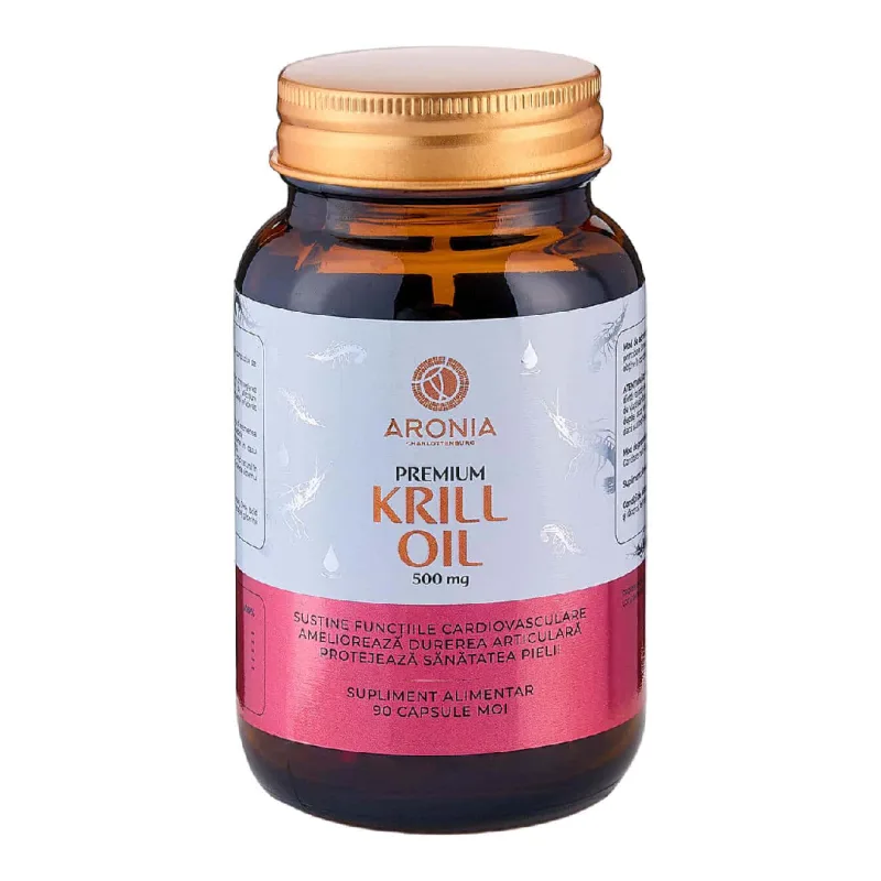 Premium Krill Oil, 500mg, 90 capsule moi, Aronia Charlottenburg — preț și oferte