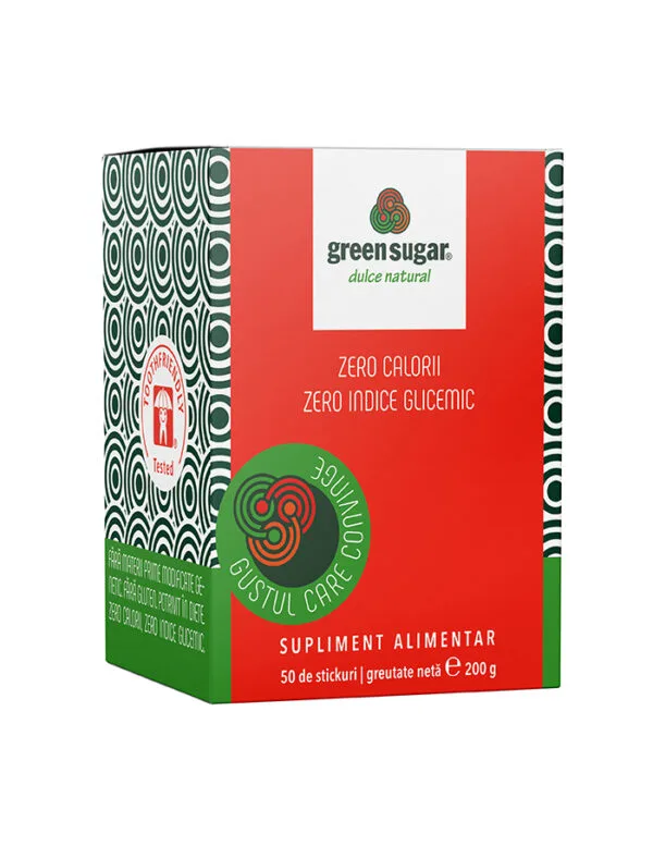 Indulcitor pulbere Green Sugar, 50 sticks, Laboratoarele Remedia — preț și oferte